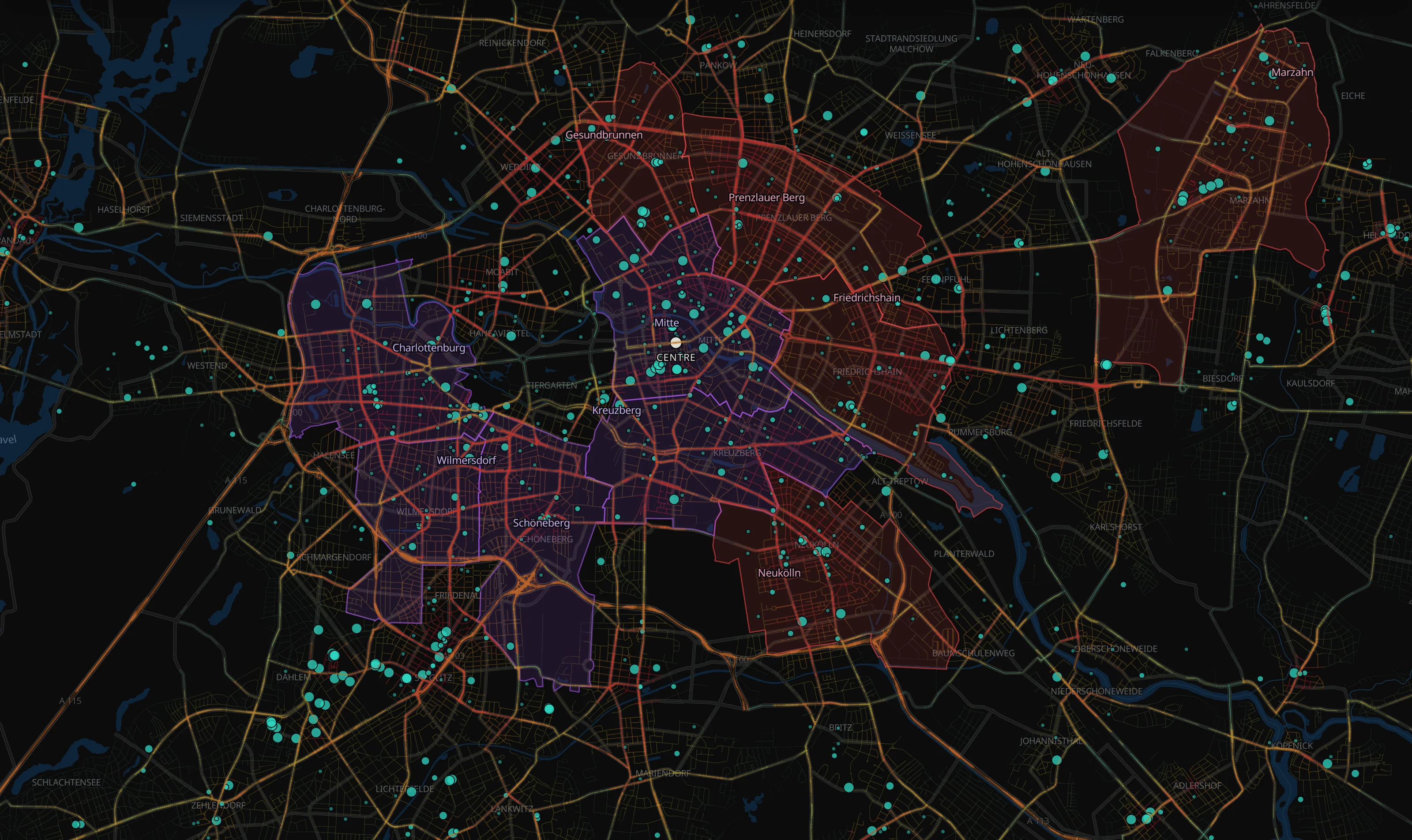 Berlin's demand in Takt: the streets people travel, the places and the city requests, before any line is built