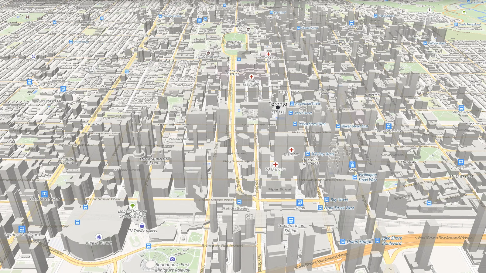 Downtown Toronto's towers in 3D in Takt