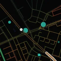 Streets coloured by travel demand