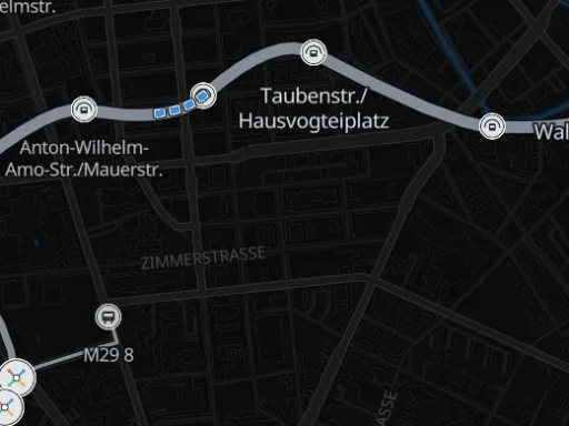 Grey sections with spare passenger capacity on a Berlin line