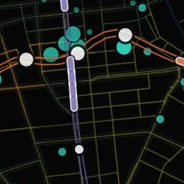 A metro route and its stations across the demand grid