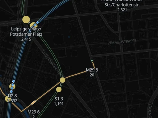 Boarding circles of different sizes at Berlin stations