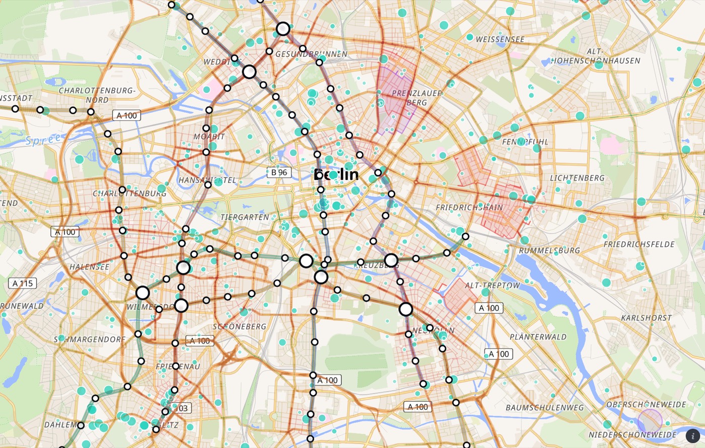 Berlin on OpenFreeMap's Liberty style