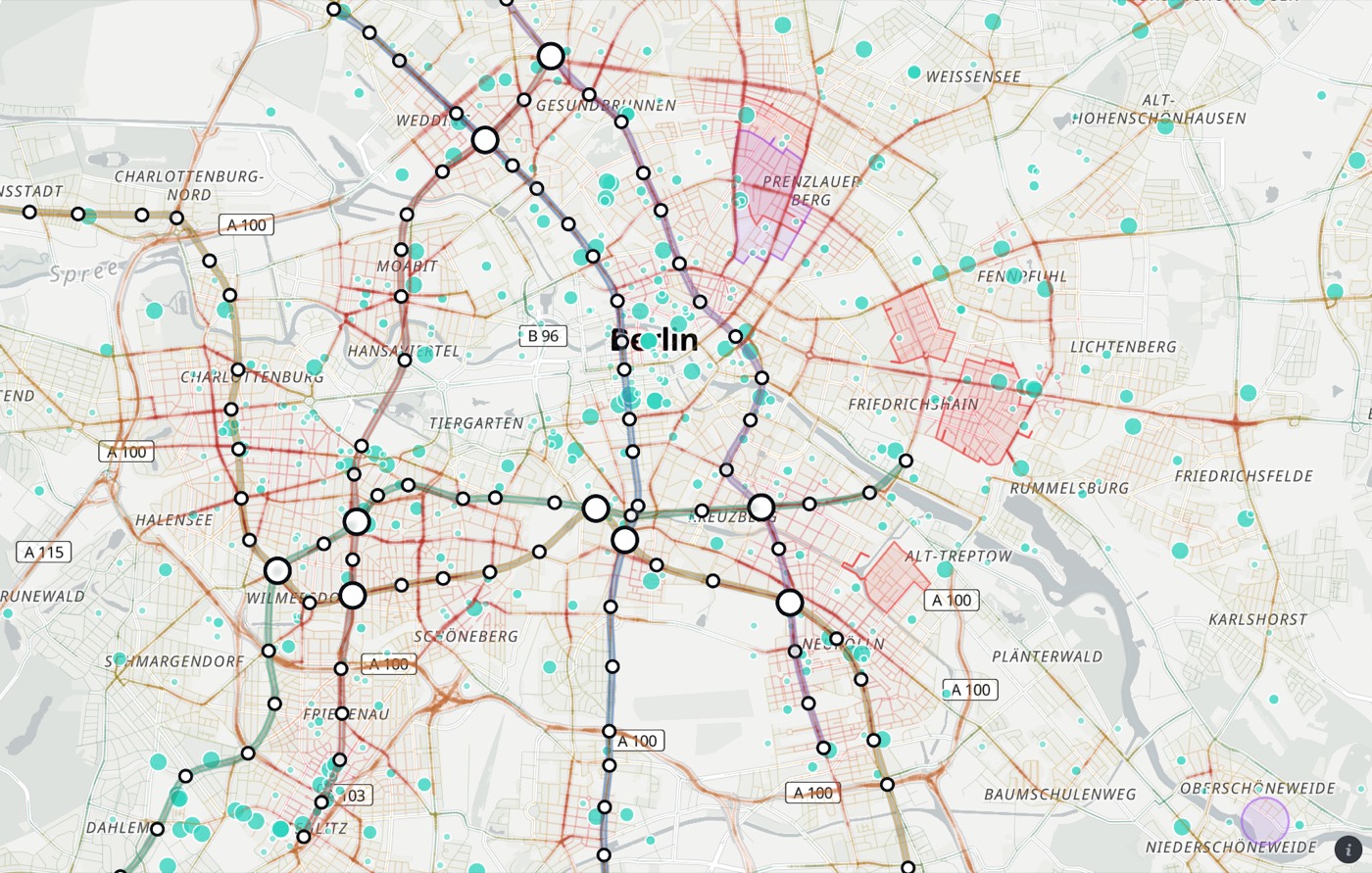 Berlin on OpenFreeMap's Positron style